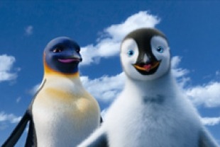 Gloria voiced by Alecia Moore (P!nk) and Mumble, voiced by Elijah Wood