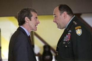 Peter Capaldi as Malcolm Tucker and James Gandolfini as General Miller