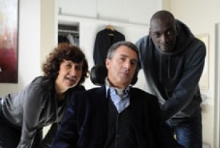 Anne Le Ny as Yvonne, Francois Cluzet as Philippe and Omar Sy as Driss