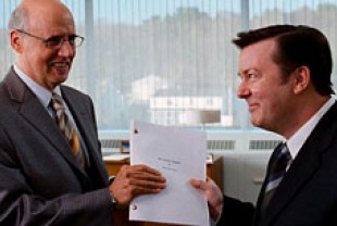 Jeffrey Tambor as Anthony and Ricky Gervais as Mark