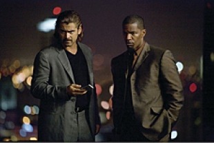 Colin Farrell as Crockett and Jamie Foxx as Tubbs
