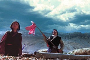 Thupten Lodro as Milarepa's sister and Kelsang Chukie Tethong as his mother