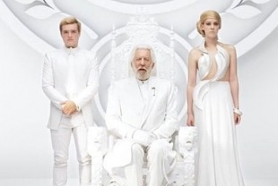 Josh Hutcherson as Peeta, Donald Sutherland as President Snow and Jena Malone as Johanna