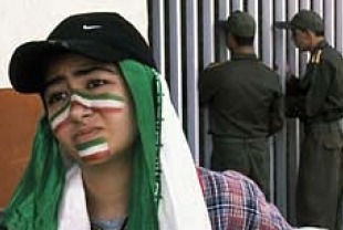 Golnaz Farmani as soccer fan