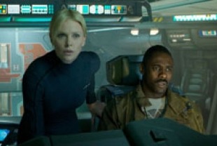 Charlize Theron as  Meredith and Idris Elba as Janek