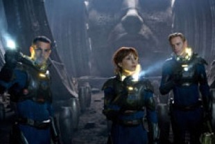 Logan Marshall-Green as Charlie, Noomi Rapace as Elizabeth and Michael Fassbender as David