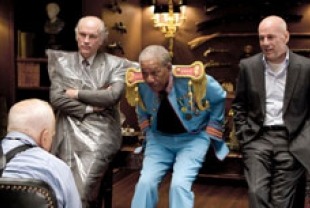 Malkovich (Marvin), Freeman (Joe), and Willis (Moses)