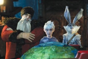 Alec Baldwin as Santas, Chris Pine as Jack Frost and Hugh Jackman as the Easter Bunny