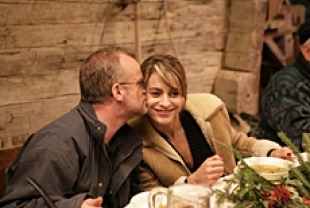 Dominique Pinon as the Stranger and Audrey Dana as Huguette