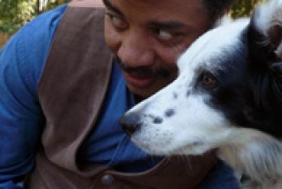 Host Neil deGrasse Tyson with a Border collie