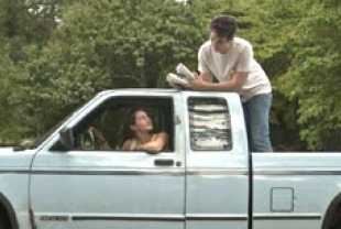 Shailene Woodley as Aimee and Miles Teller as Sutter