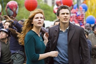 Kirsten Dunst as M.J. and James Franco as Harry