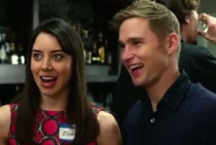 Aubrey Plaza as Olivia and Brian Geraghty as Garrity