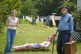 Carrie Preston as Ludie, Mia Wasikowska as Pamela, and Hal Holbrook as Abner