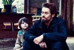 Finn Woodlock as Bike and Willem Dafoe as Martin