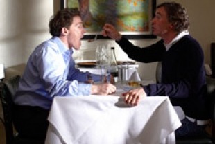 Steve Coogan feeding Rob  Brydon